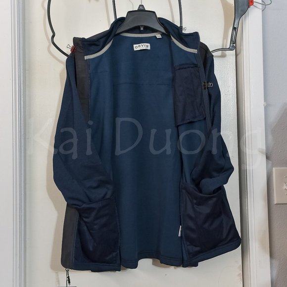 Orvis men bonded mesh full-zip Jacket BLUE - Picture 6 of 12